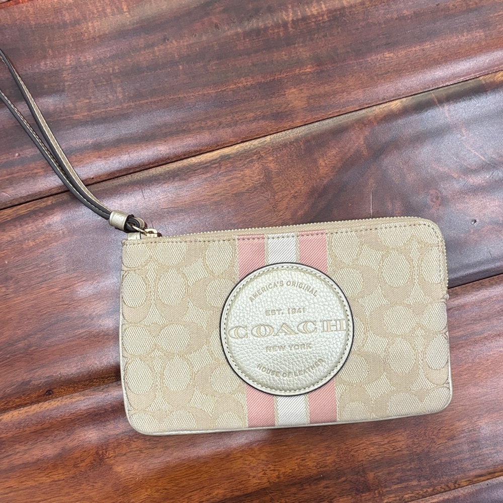 Coach Beige and Pink Wristlet